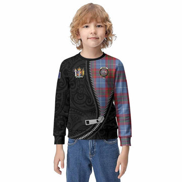Trotter Tartan Kid Knitted Sweatshirt New Zealand Pattern Unique Zipper Stylized