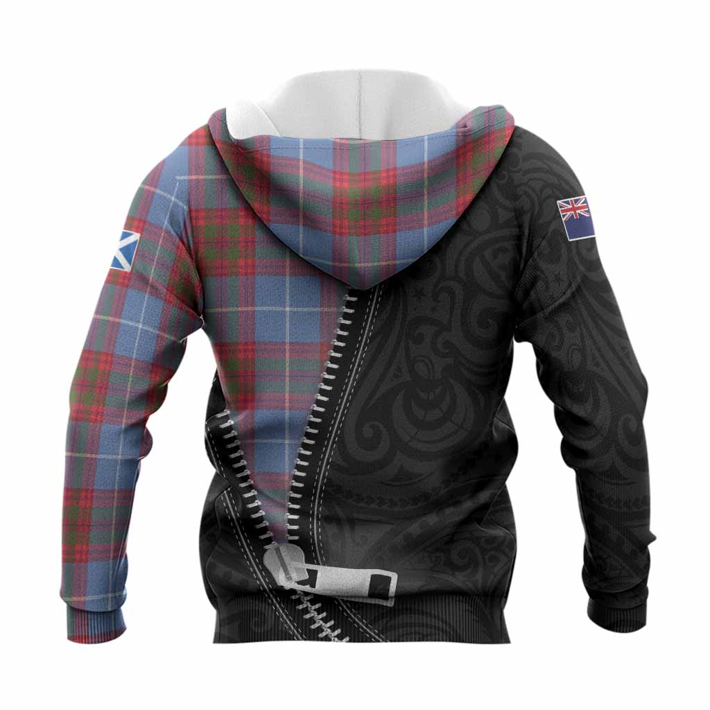 Trotter Tartan Knitted Hoodie New Zealand Pattern Unique Zipper Stylized