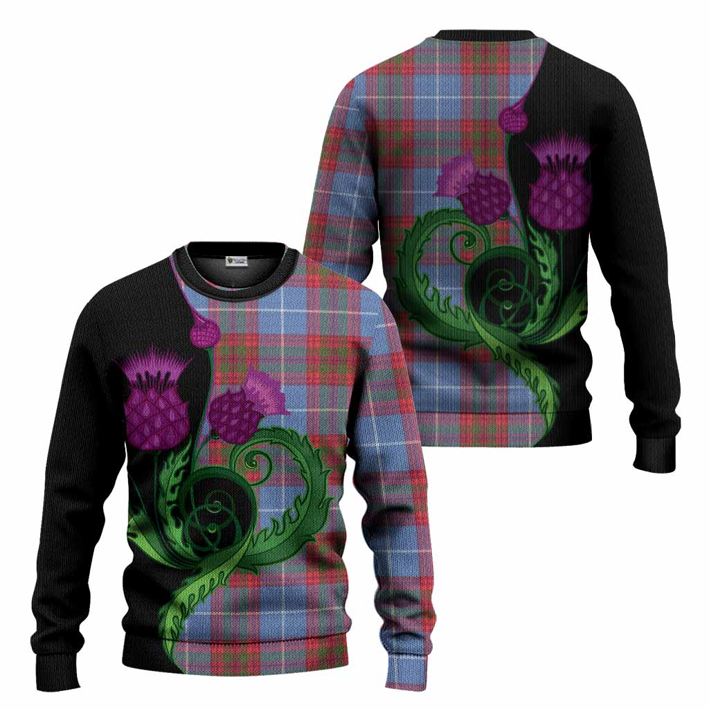 Trotter Tartan Knitted Sweater Traditional Scottish Thistle