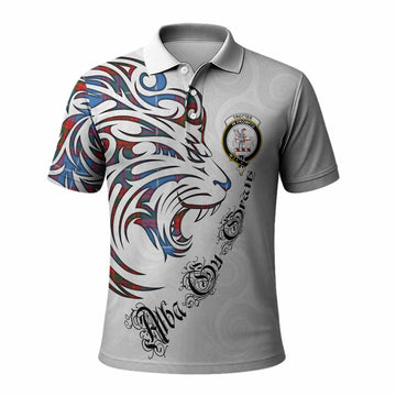 Trotter Tartan Lion Roar Polo Shirt Alba Gu Brath with Celtic Motifs