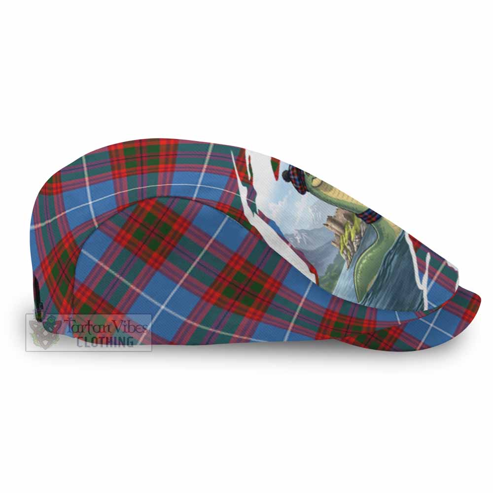 Trotter Tartan Loch Ness Monster Scottish Heritage Art Flat Cap, Jeff Cap