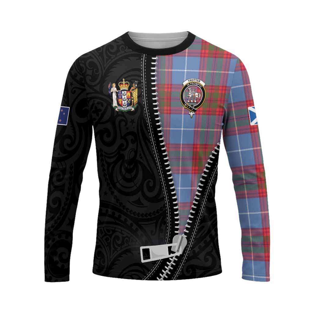 Trotter Tartan Long Sleeve T-Shirt New Zealand Pattern Unique Zipper Stylized