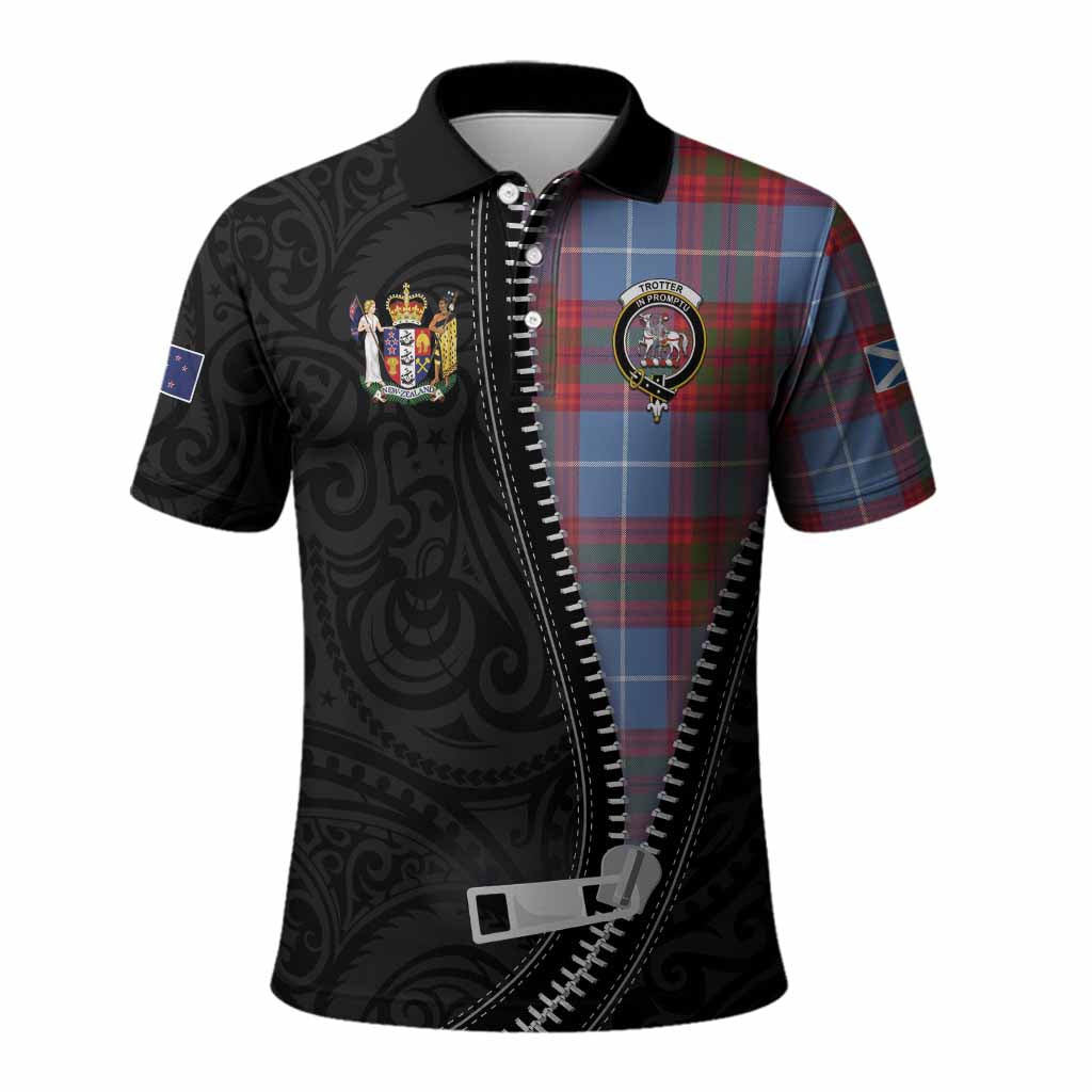 Trotter Tartan Polo Shirt New Zealand Pattern Unique Zipper Stylized
