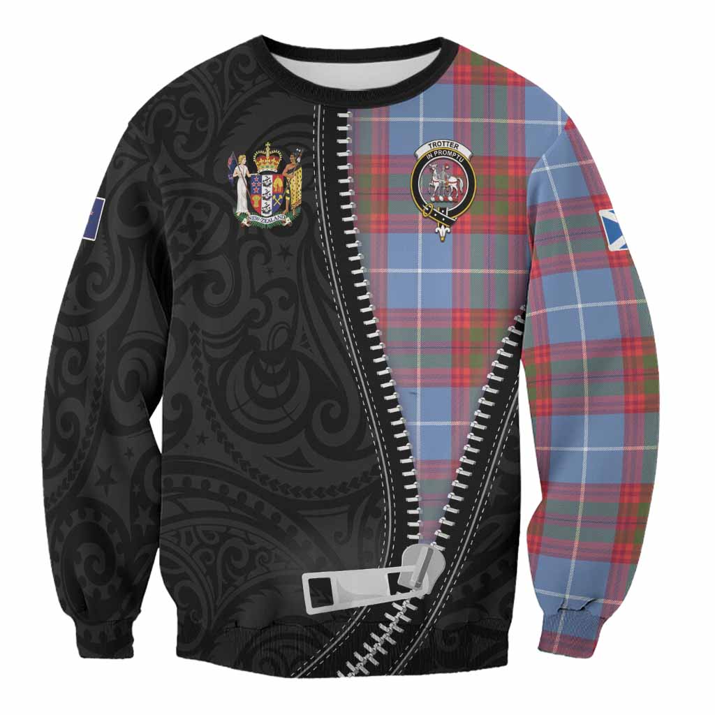 Trotter Tartan Sweatshirt New Zealand Pattern Unique Zipper Stylized