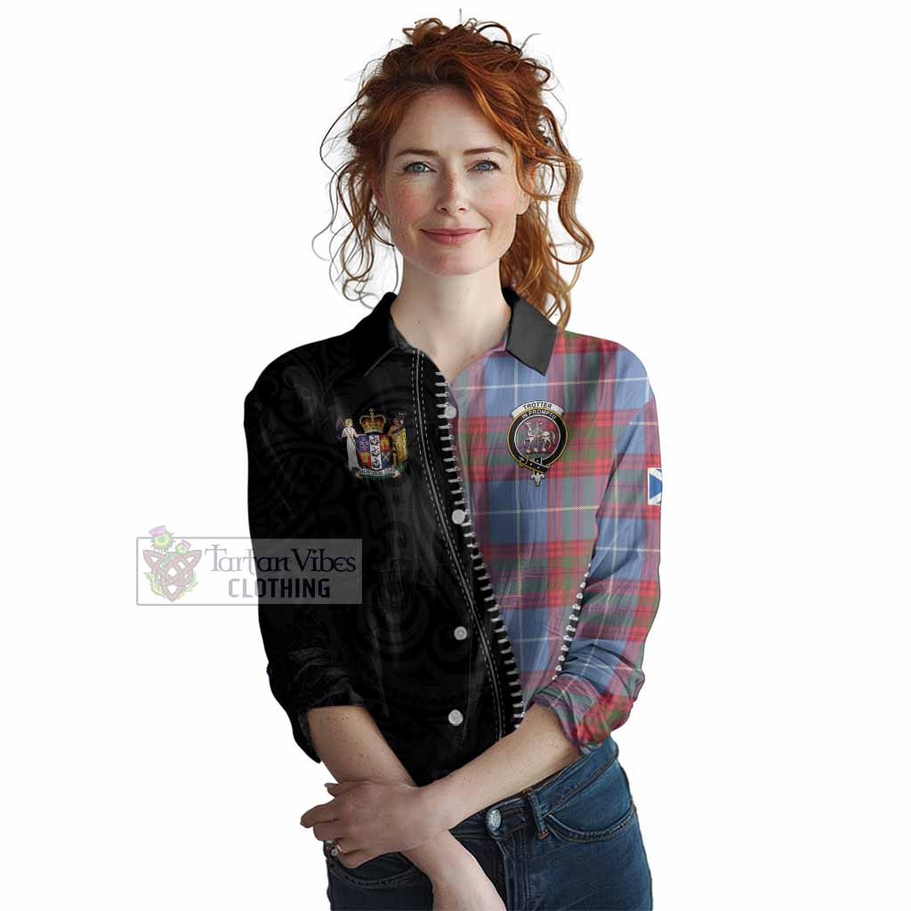 Trotter Tartan Women Casual Shirt New Zealand Pattern Unique Zipper Stylized