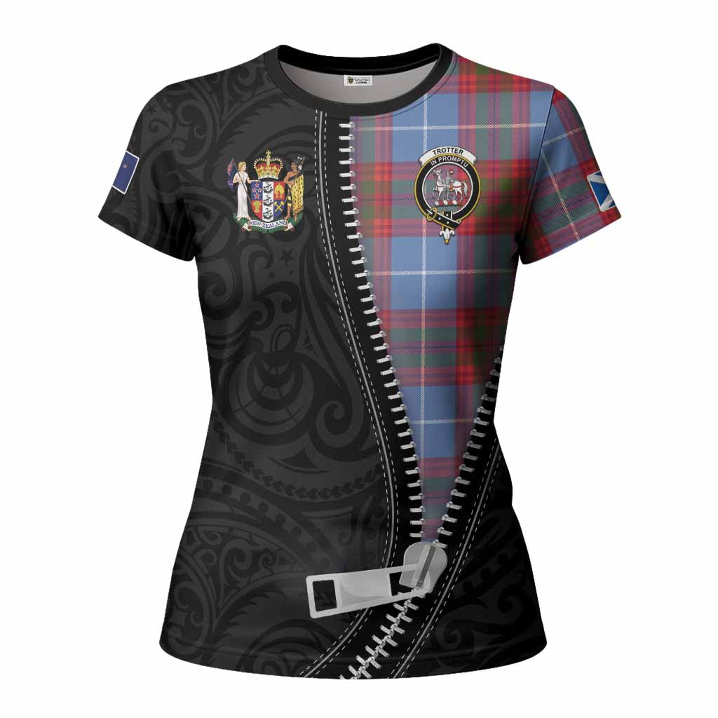 Trotter Tartan Women T shirt New Zealand Pattern Unique Zipper Stylized