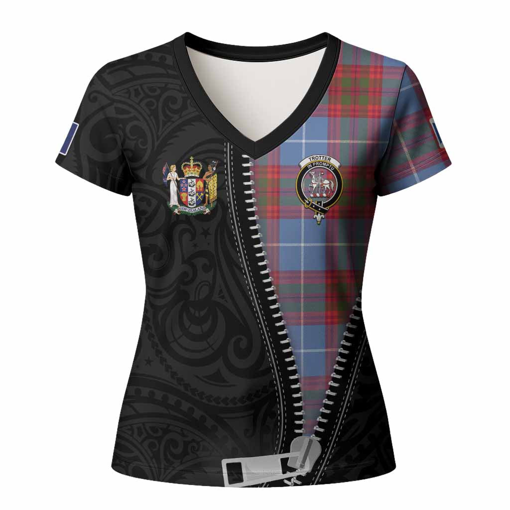 Trotter Tartan Women T shirt New Zealand Pattern Unique Zipper Stylized
