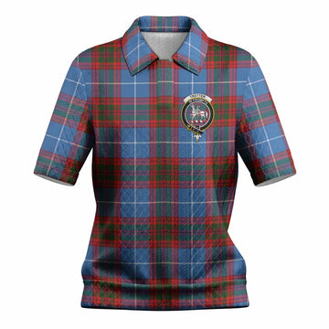 Trotter Tartan Women’s Polo Sweater Top with Family Crest