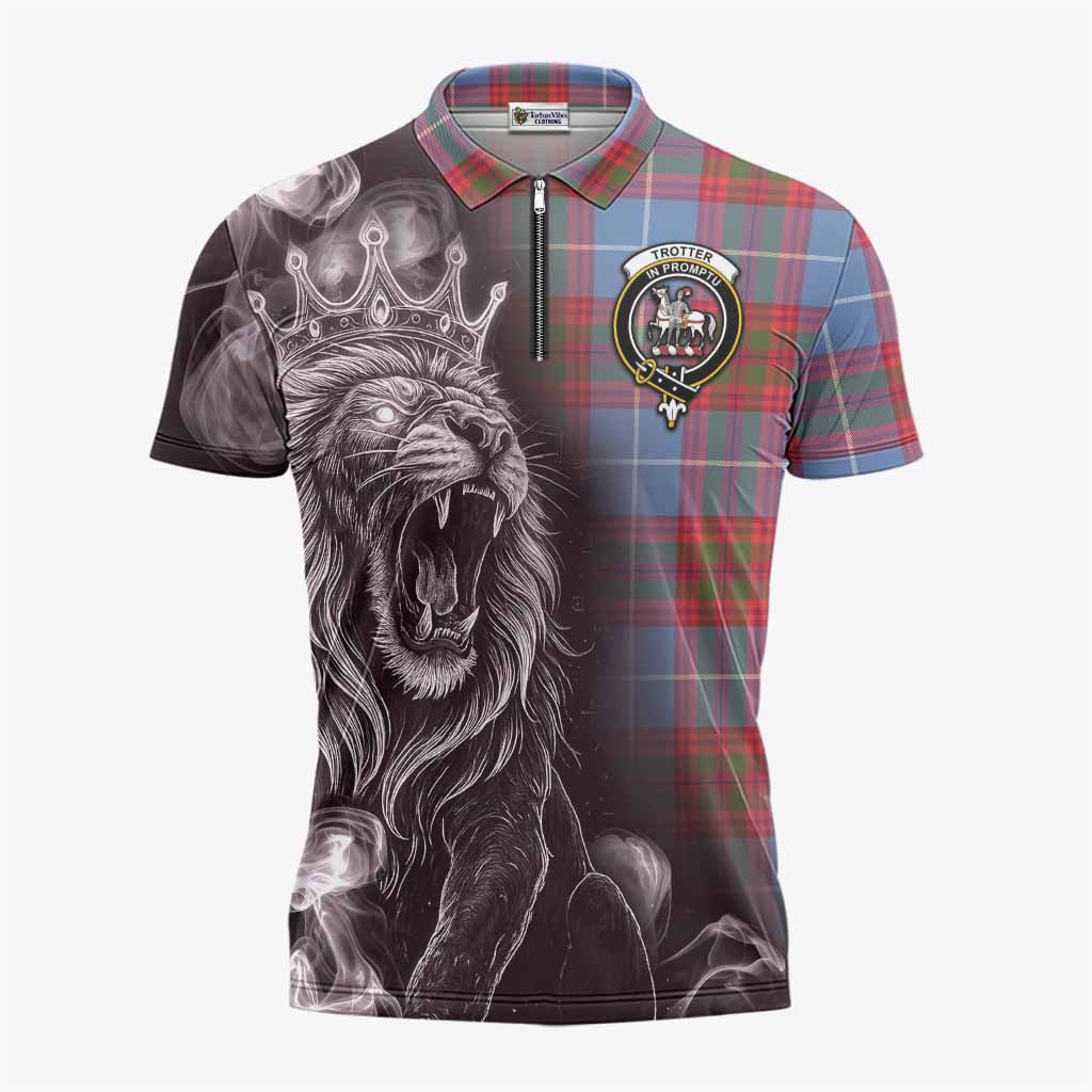 Trotter Tartan Zipper Polo Shirt Roaring Lion Heritage
