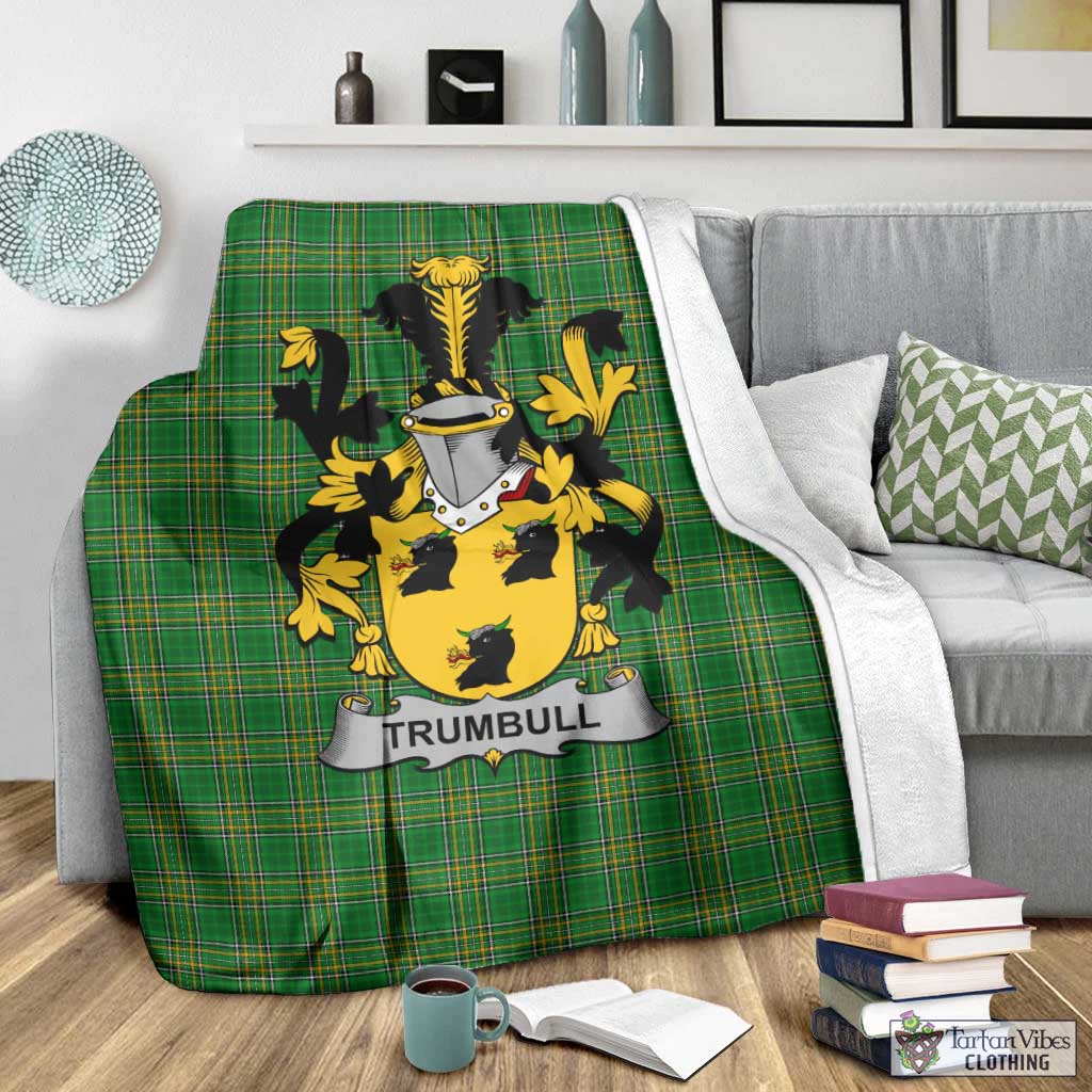 Trumbull Irish Clan Tartan Blanket with Coat of Arms - Tartan Vibes Clothing