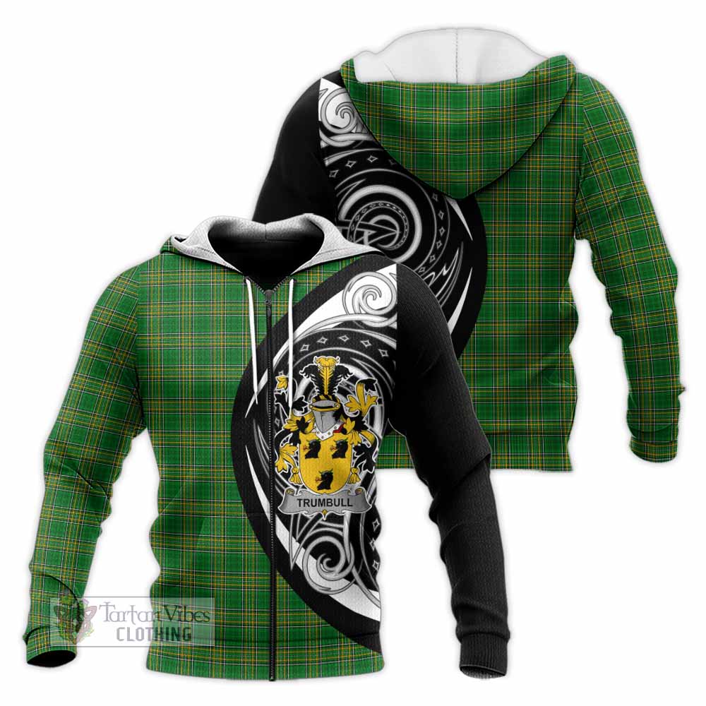 Trumbull Irish Clan Knitted Hoodie Celtic Circle Style Unisex Knitted Zip Hoodie - Tartan Vibes Clothing