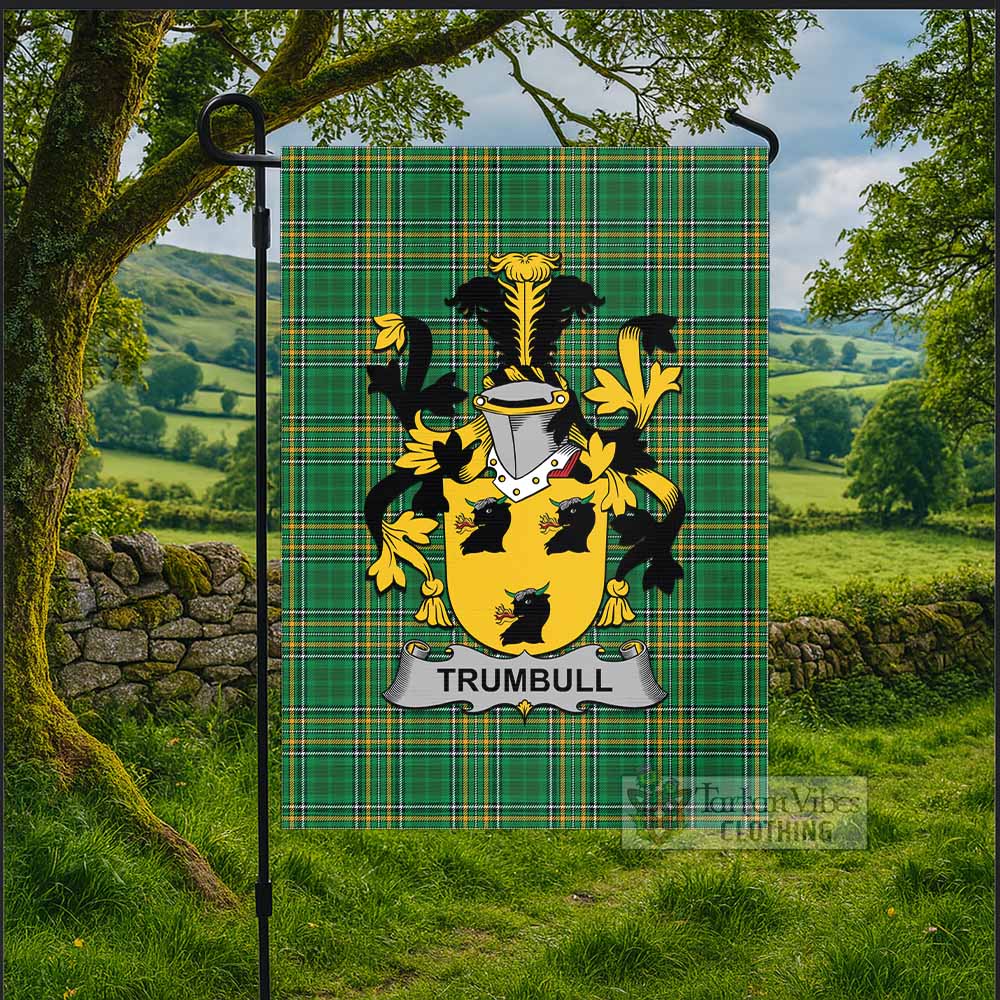 Trumbull Irish Clan Tartan Flag with Coat of Arms
