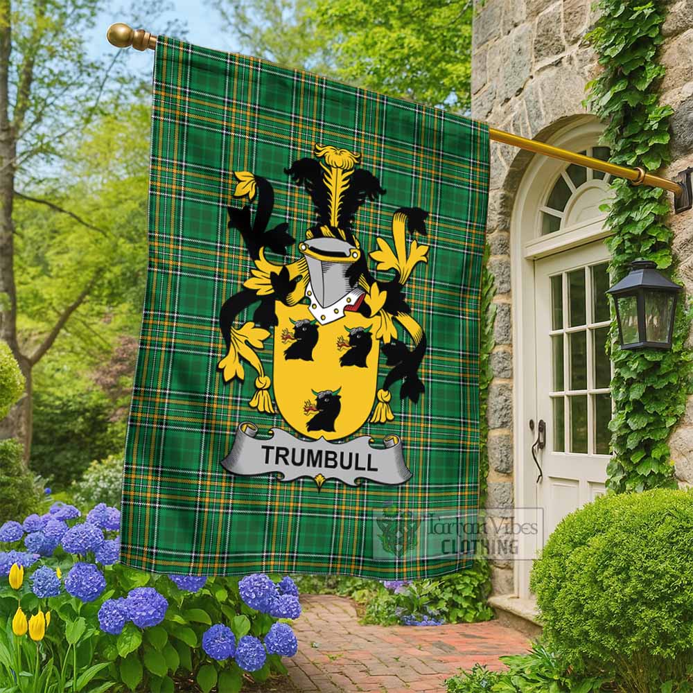 Trumbull Irish Clan Tartan Flag with Coat of Arms