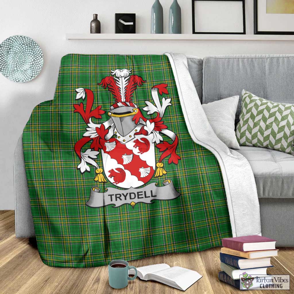 Trydell Irish Clan Tartan Blanket with Coat of Arms - Tartan Vibes Clothing