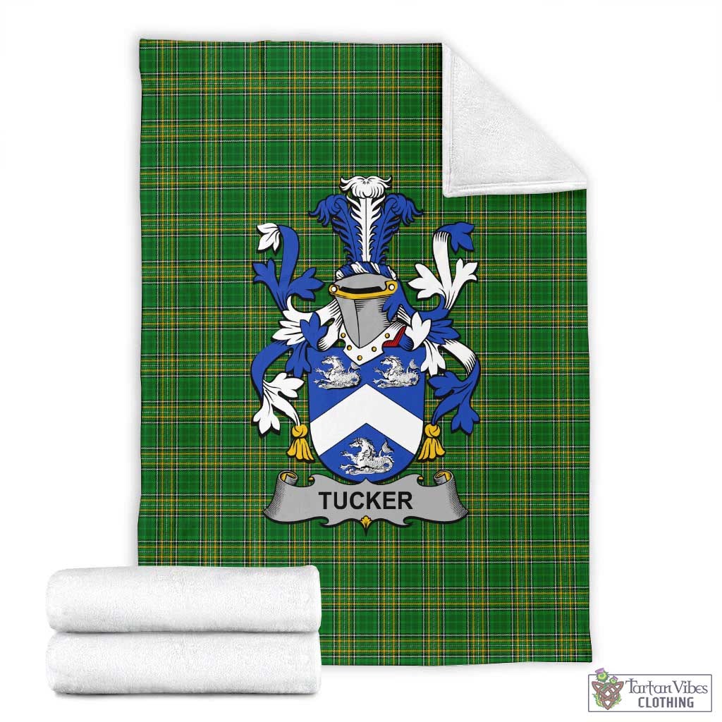 Tucker Irish Clan Tartan Blanket with Coat of Arms X-Large 59 x 79 inches 150 x 200 cm - Tartan Vibes Clothing