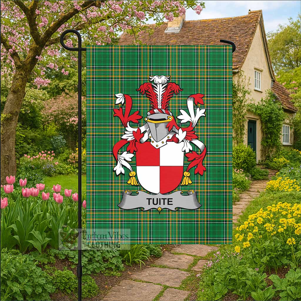 Tuite Irish Clan Tartan Flag with Coat of Arms