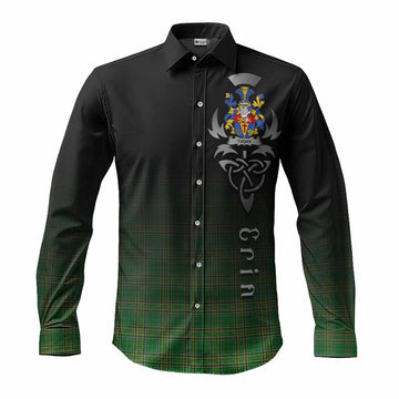 Tuohy Irish Clan Long Sleeve Button Shirt with Coat of Arms Erin Go Bragh Celtic Inspired Men's Shirt S - Tartan Vibes Clothing