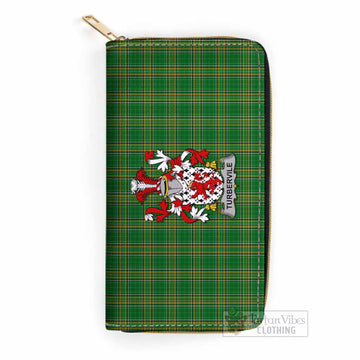 Turbervile Irish Clan Tartan Women's Leather Wallet with Coat of Arms