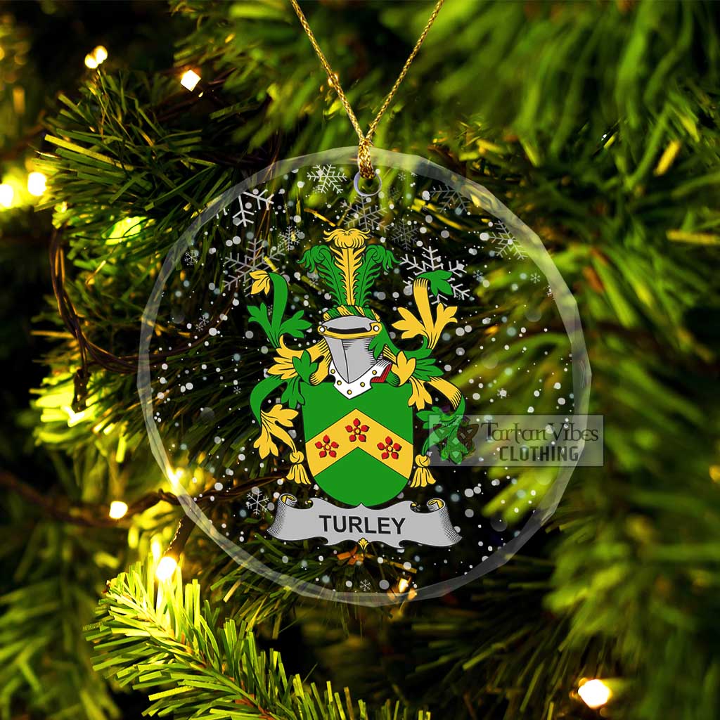Tartan Vibes Clothing Turkey Irish Clan Christmas Glass Ornament with Coat of Arms