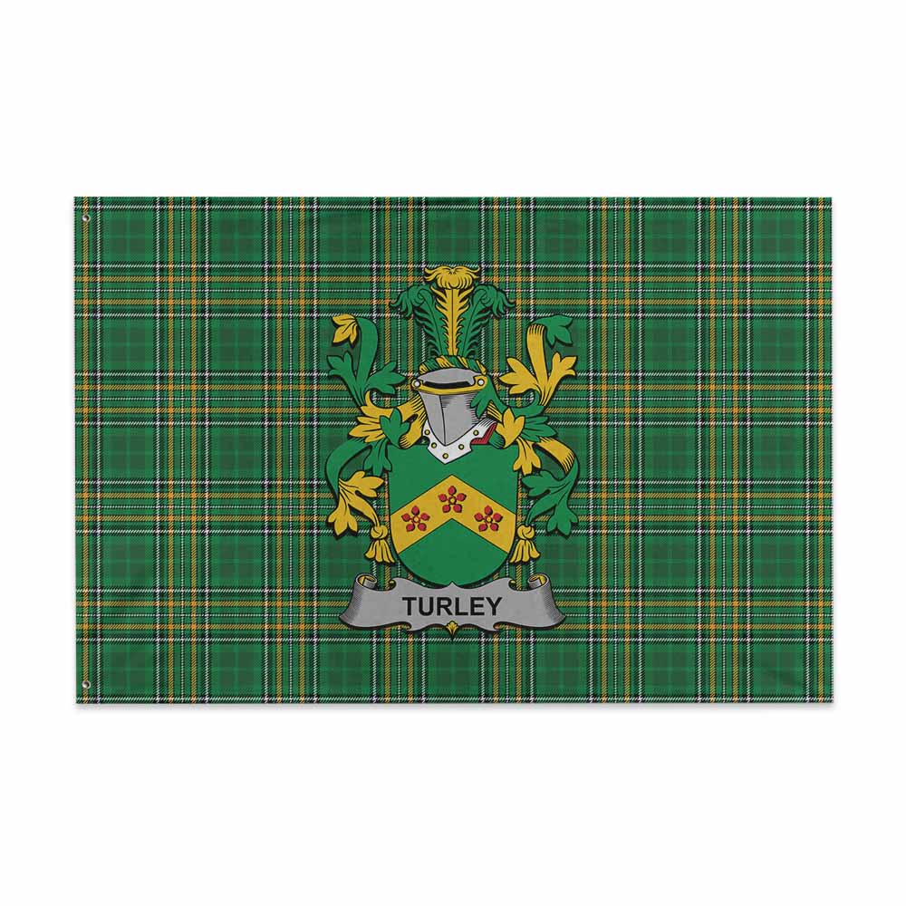 Tartan Vibes Clothing Turkey Irish Clan Tartan House Flag with Coat of Arms