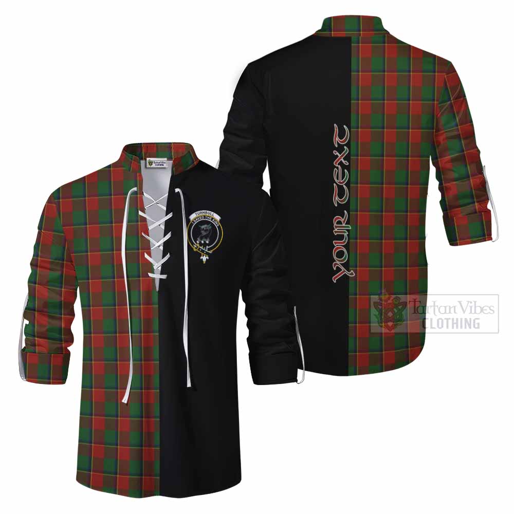 Tartan Vibes Clothing Turnbull Tartan Ghillie Kilt Shirt with Family Crest and Half Of Me Style