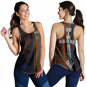Turnbull Tartan Family Crest Women's Racerback Tanks Alba Gu Brath Be Brave Lion Ancient Style