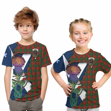 Tartan Vibes Clothing Turnbull Tartan Family Crest Kid T-Shirt Scottish Thistle Celtic Inspired