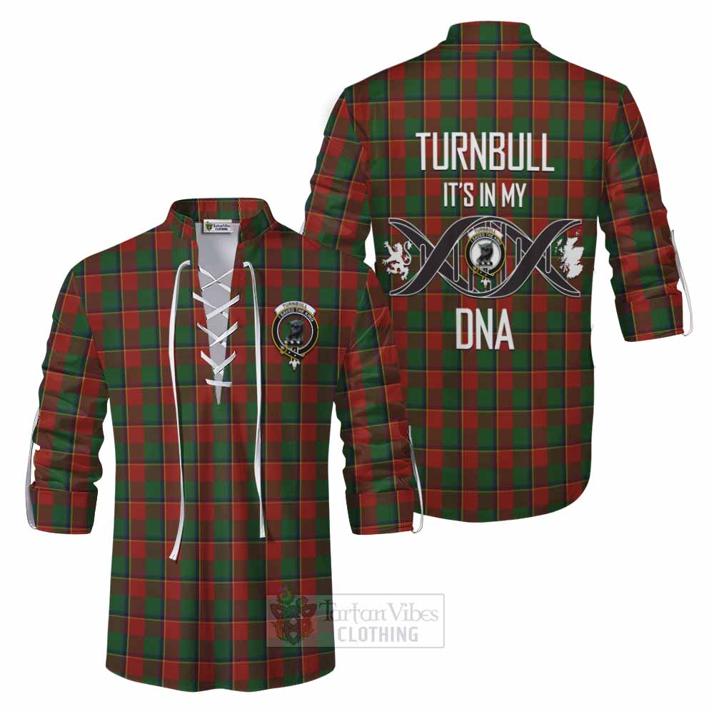 Tartan Vibes Clothing Turnbull Tartan Ghillie Kilt Shirt with Family Crest DNA In Me Style