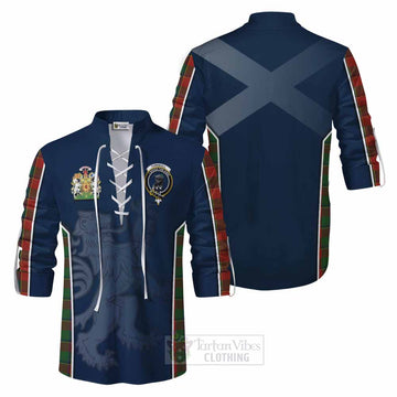 Tartan Vibes Clothing Turnbull Tartan Ghillie Kilt Shirt with Family Crest and Lion Rampant Vibes Sport Style