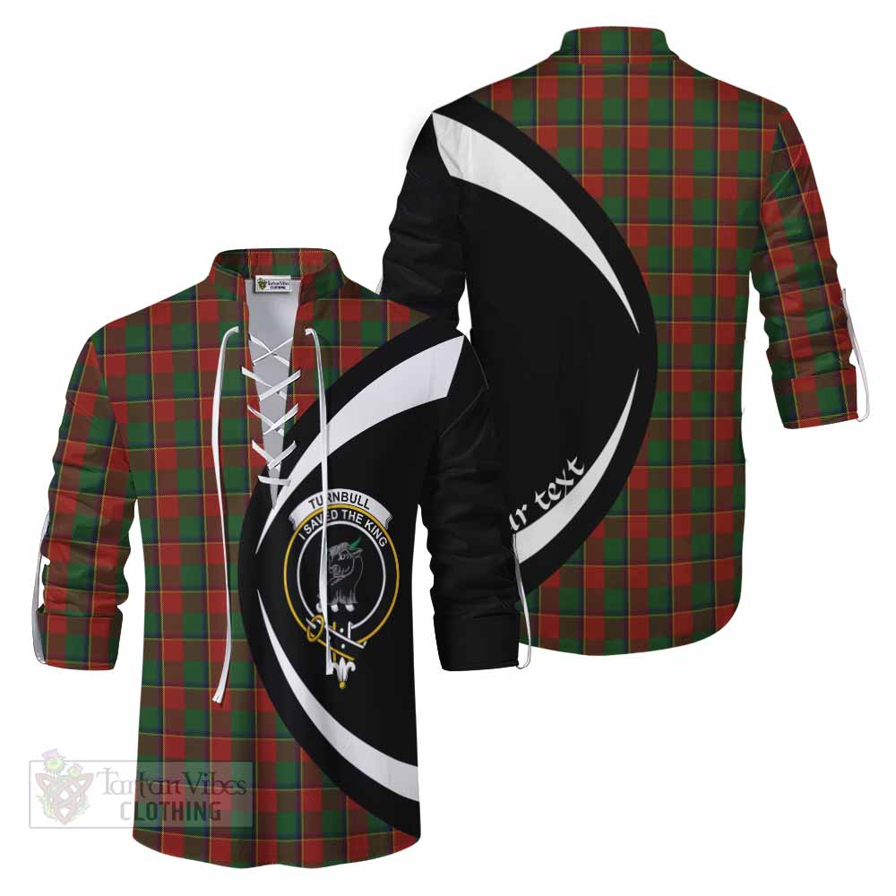 Tartan Vibes Clothing Turnbull Tartan Ghillie Kilt Shirt with Family Crest Circle Style