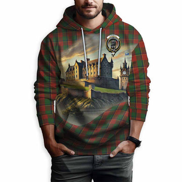 Tartan Vibes Clothing Turnbull Tartan Family Crest Hoodie with Scottish Ancient Castle Style
