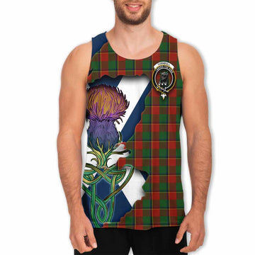Tartan Vibes Clothing Turnbull Tartan Family Crest Men's Tank Top Scottish Thistle Celtic Inspired