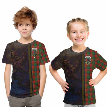 Turnbull Tartan Family Crest Kid T-Shirt Alba Gu Brath Be Brave Lion Ancient Style