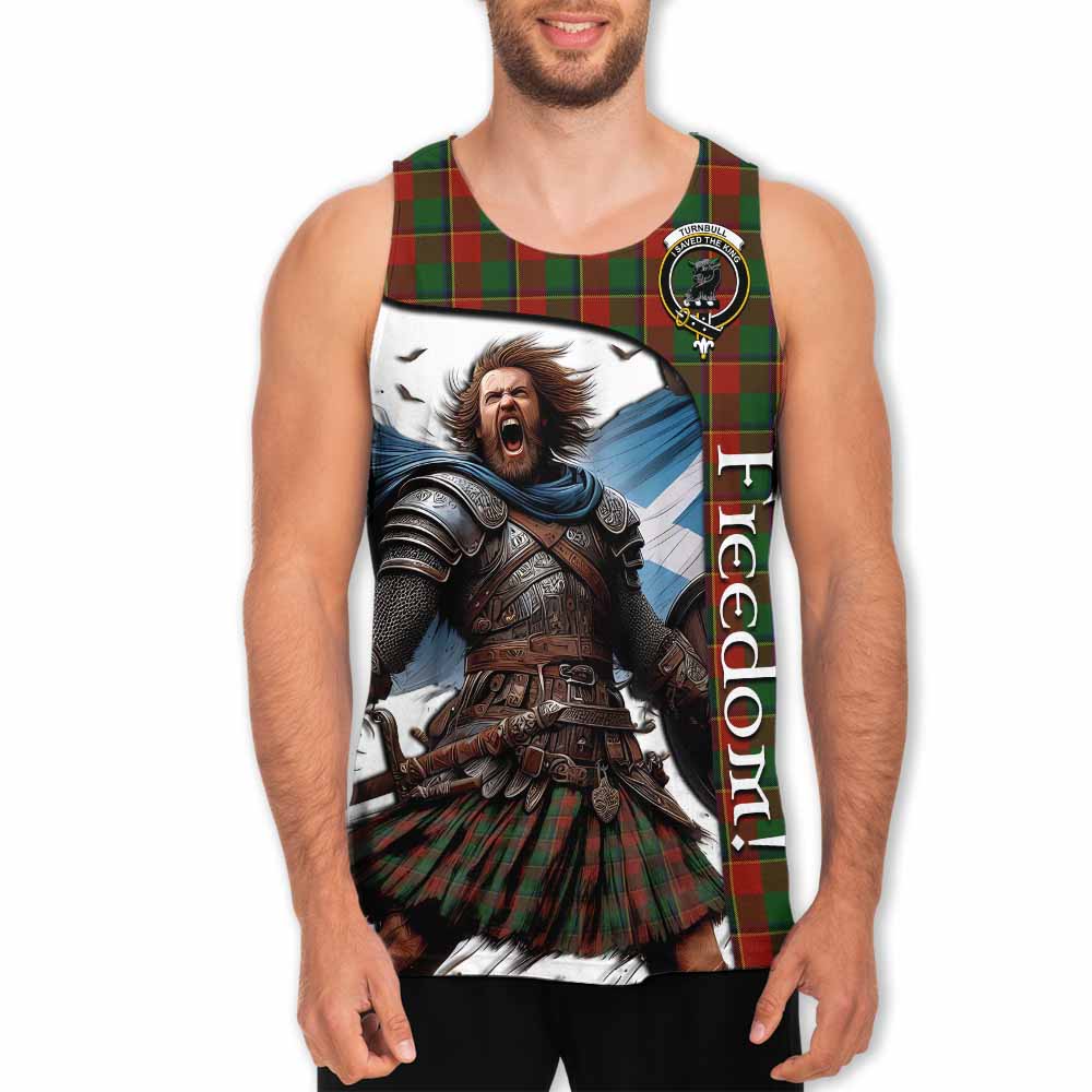 Tartan Vibes Clothing Turnbull Crest Tartan Men's Tank Top Inspired by the Freedom of Scottish Warrior