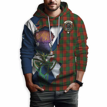 Tartan Vibes Clothing Turnbull Tartan Family Crest Hoodie Scottish Thistle Celtic Inspired