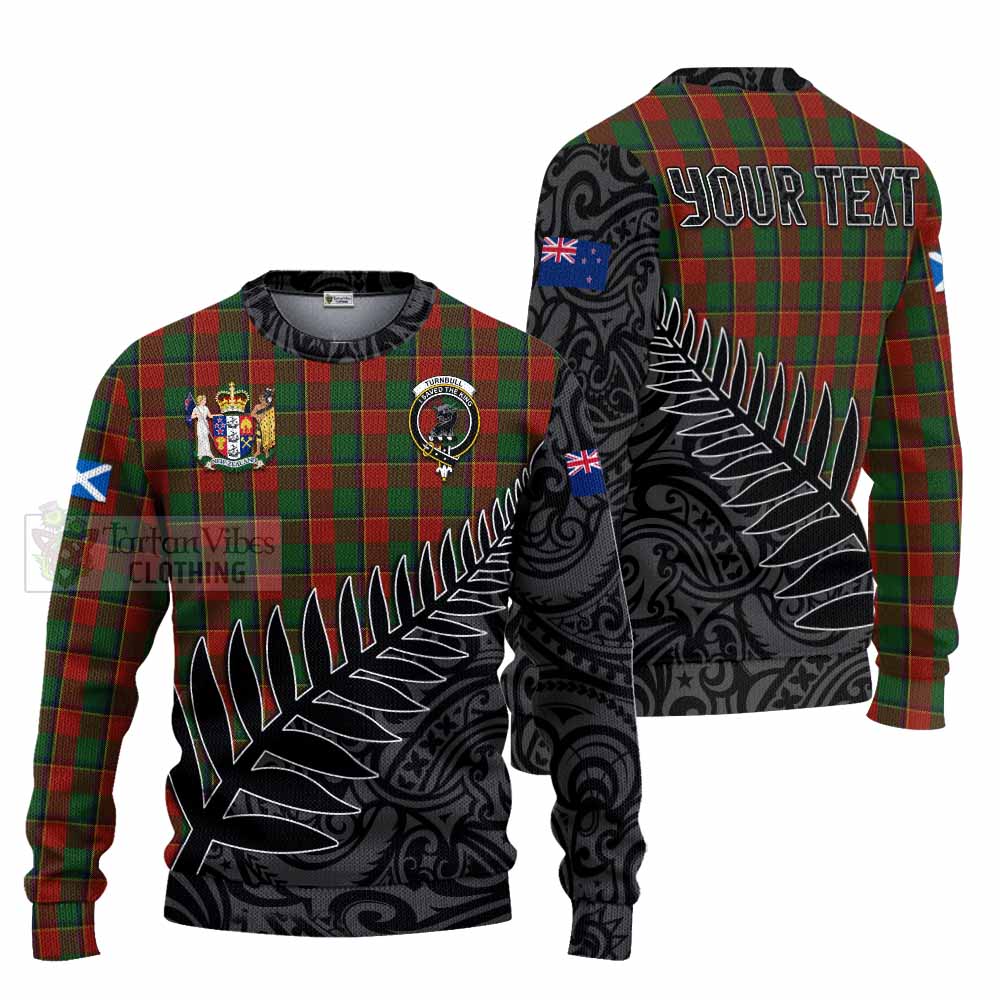 Turnbull Crest Tartan Knitted Sweater with New Zealand Silver Fern Half Style Unisex - Tartan Vibes Clothing