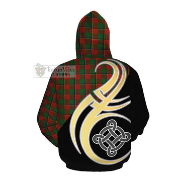 Tartan Vibes Clothing Turnbull Tartan Cotton Hoodie with Family Crest and Celtic Symbol Style
