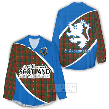 Tartan Vibes Clothing Turnbull Family Crest Tartan Women's Casual Shirt Celebrate Saint Andrew's Day in Style