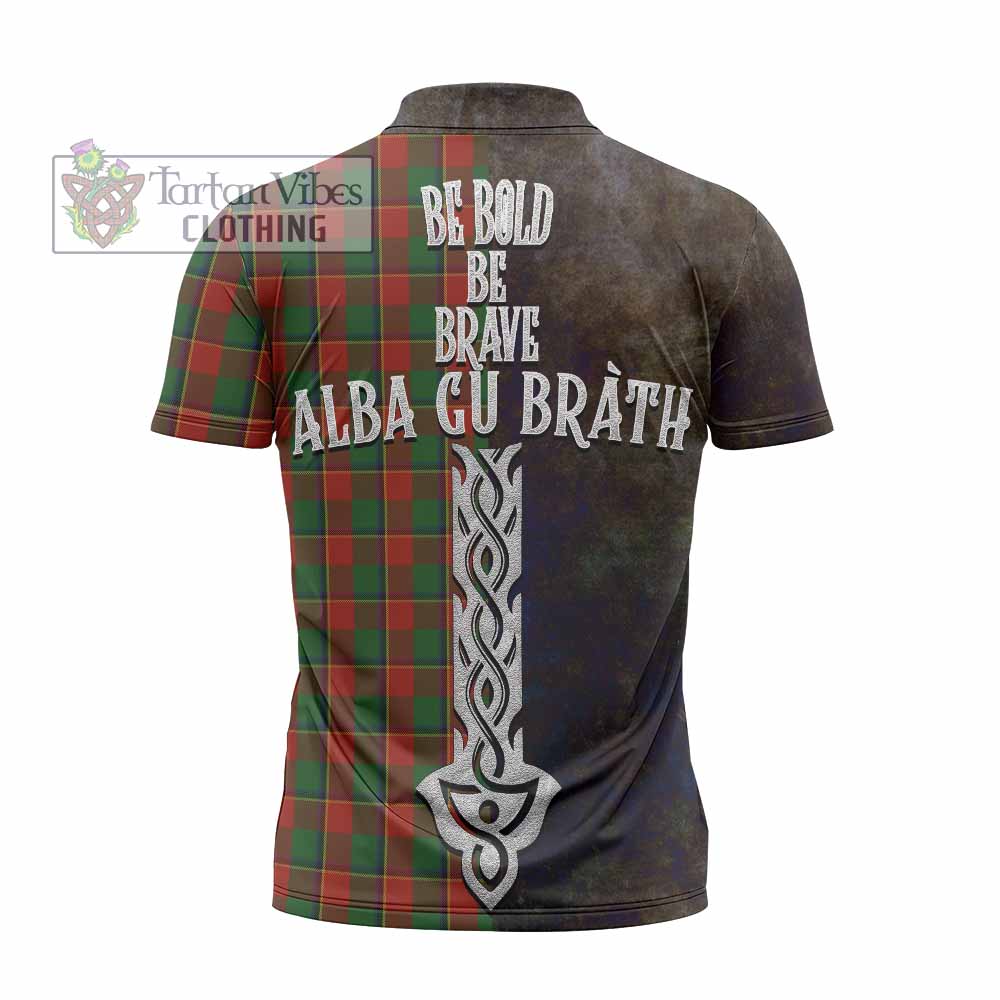Tartan Vibes Clothing Turnbull Tartan Family Crest Zipper Polo Shirt Alba Gu Brath Be Brave Lion Ancient Style