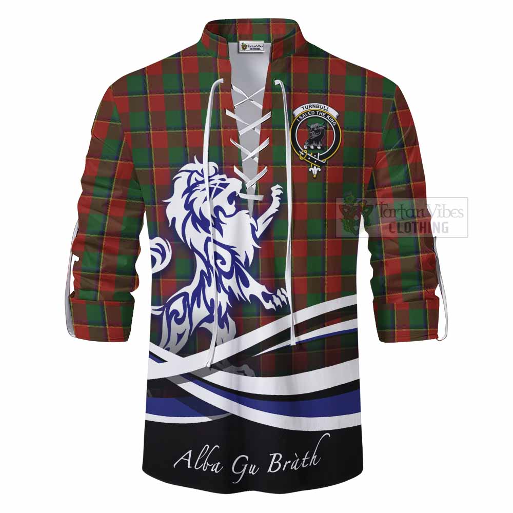 Tartan Vibes Clothing Turnbull Tartan Ghillie Kilt Shirt with Alba Gu Brath Regal Lion Emblem
