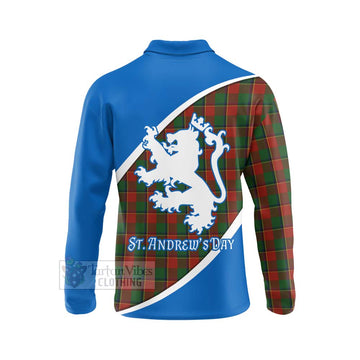 Tartan Vibes Clothing Turnbull Family Crest Tartan Long Sleeve Polo Shirt Celebrate Saint Andrew's Day in Style