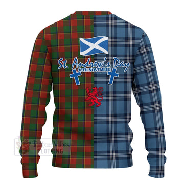 Tartan Vibes Clothing Turnbull Tartan Knitted Sweater Happy St. Andrew's Day Half Tartan Style