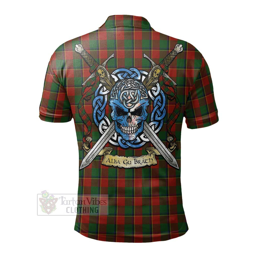 Tartan Vibes Clothing Turnbull Tartan Polo Shirt with Family Crest Celtic Skull Style