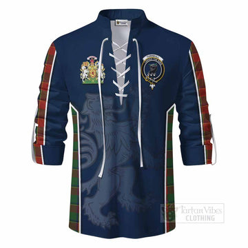 Tartan Vibes Clothing Turnbull Tartan Ghillie Kilt Shirt with Family Crest and Lion Rampant Vibes Sport Style