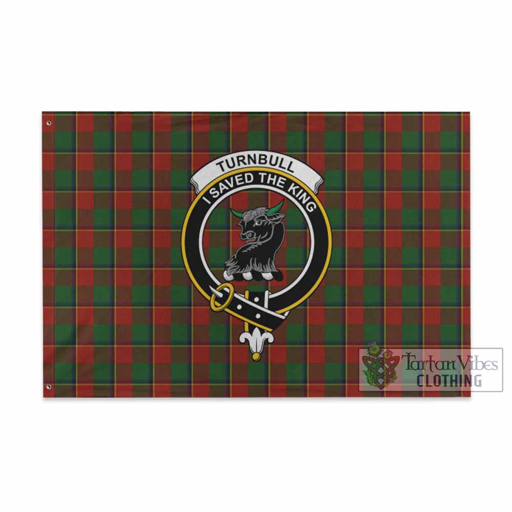 Tartan Vibes Clothing Turnbull Tartan House Flag with Family Crest