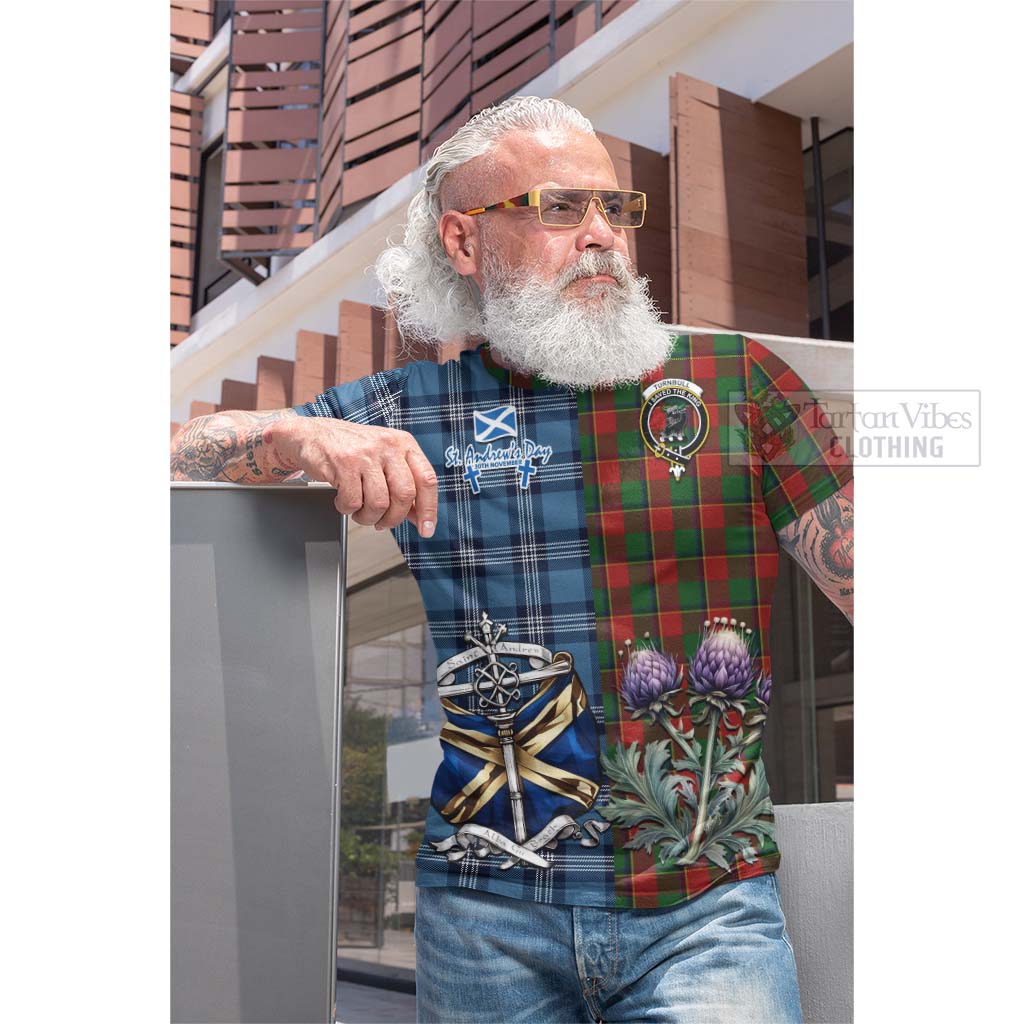 Tartan Vibes Clothing Turnbull Tartan Cotton T-shirt Happy St. Andrew's Day Half Tartan Style