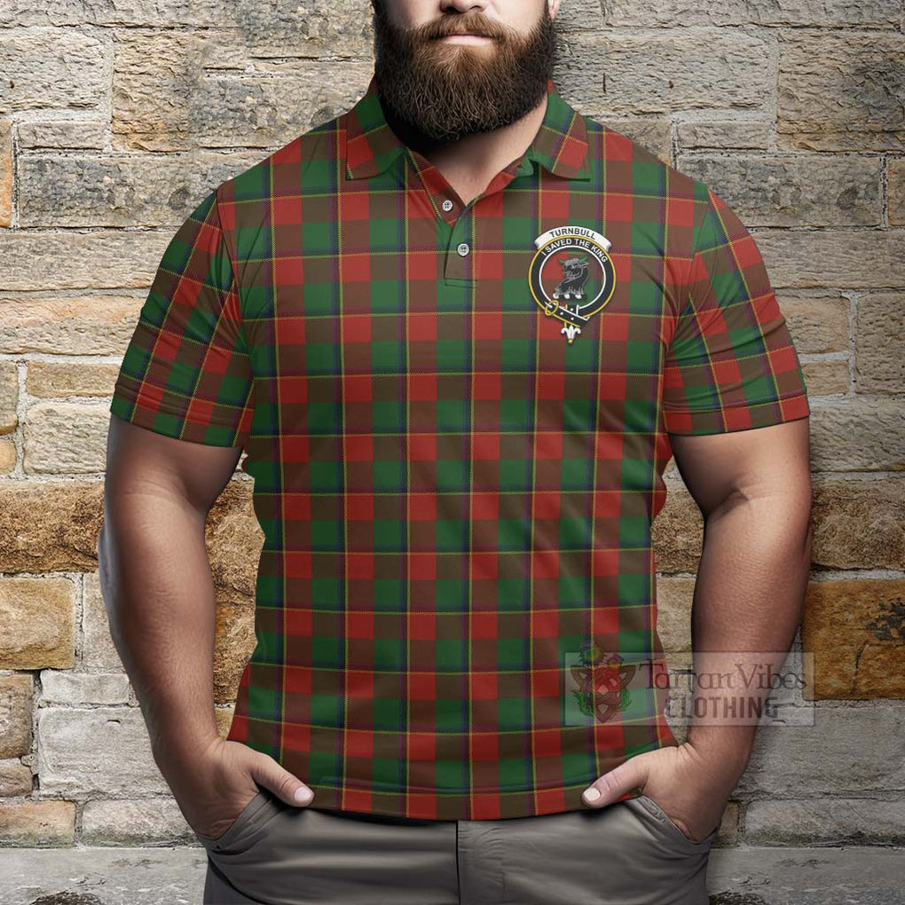 Tartan Vibes Clothing Turnbull Tartan Polo Shirt with Family Crest Celtic Skull Style