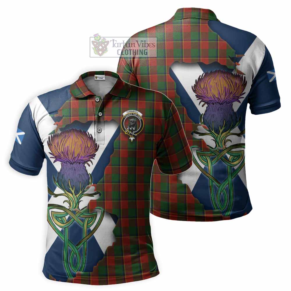 Tartan Vibes Clothing Turnbull Tartan Family Crest Polo Shirt Scottish Thistle Celtic Inspired