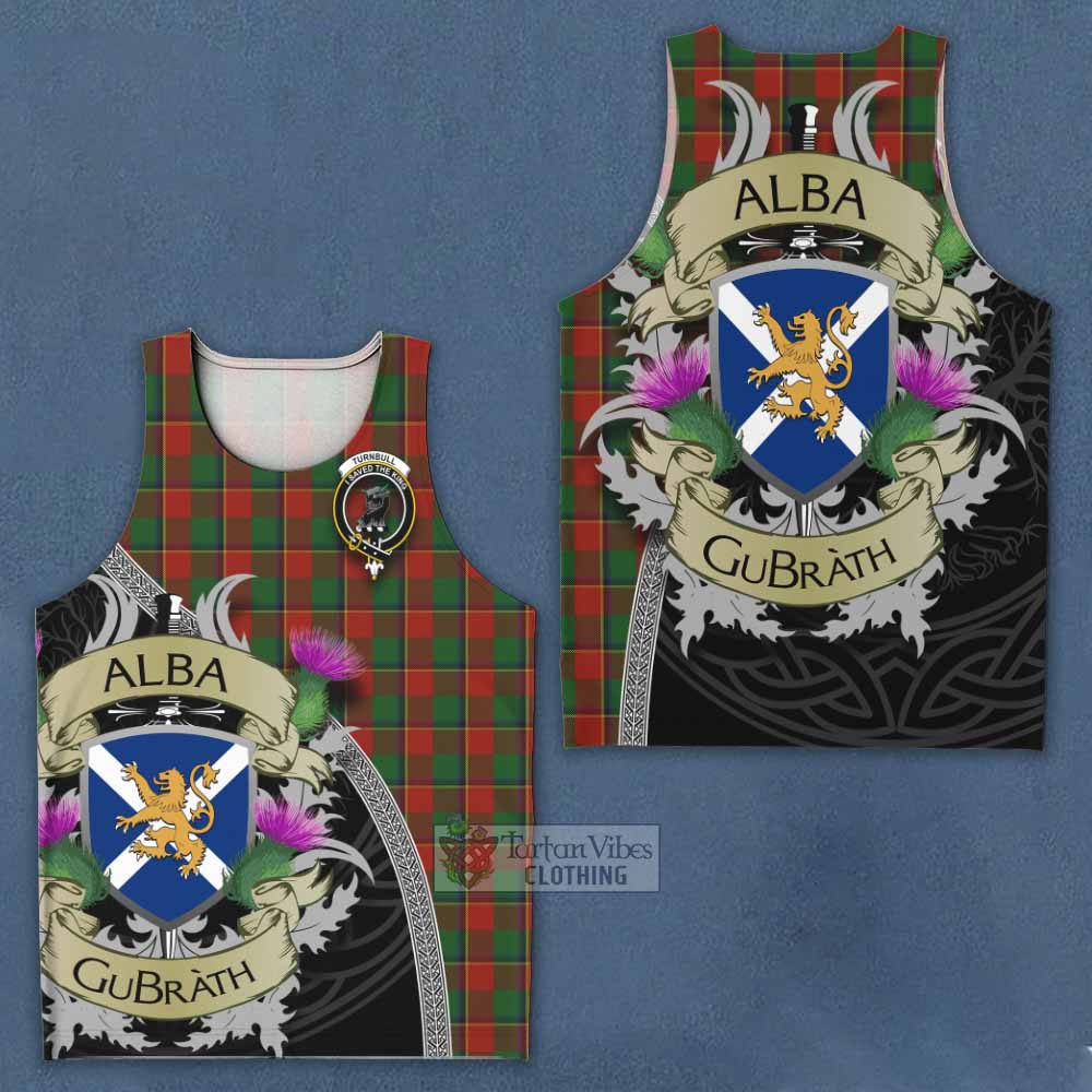 Tartan Vibes Clothing Turnbull Tartan Family Crest Men's Tank Top Lion Rampant Royal Thistle Shield Celtic Inspired