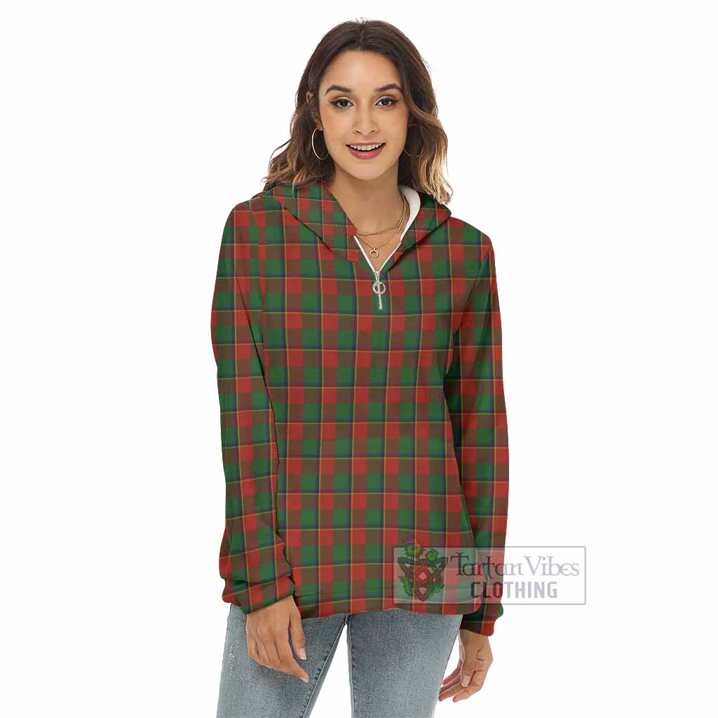 Tartan Vibes Clothing Turnbull Tartan Women's Borg  Half Zip Fleece Hoodie